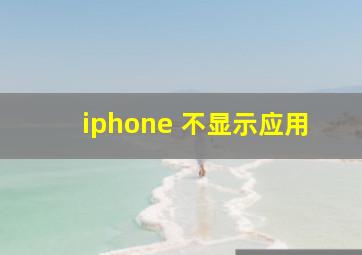 iphone 不显示应用